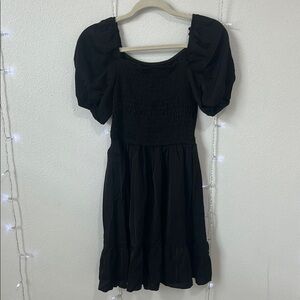 Black Puff Sleeve Mini Sundress